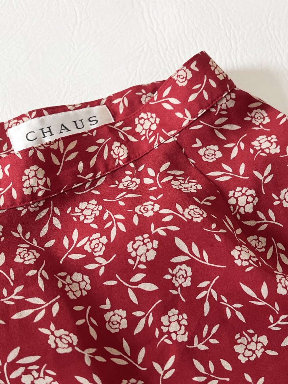 Chaus Vintage Red Floral Lined Midi Maxi Skirt Flowy Size 8/10